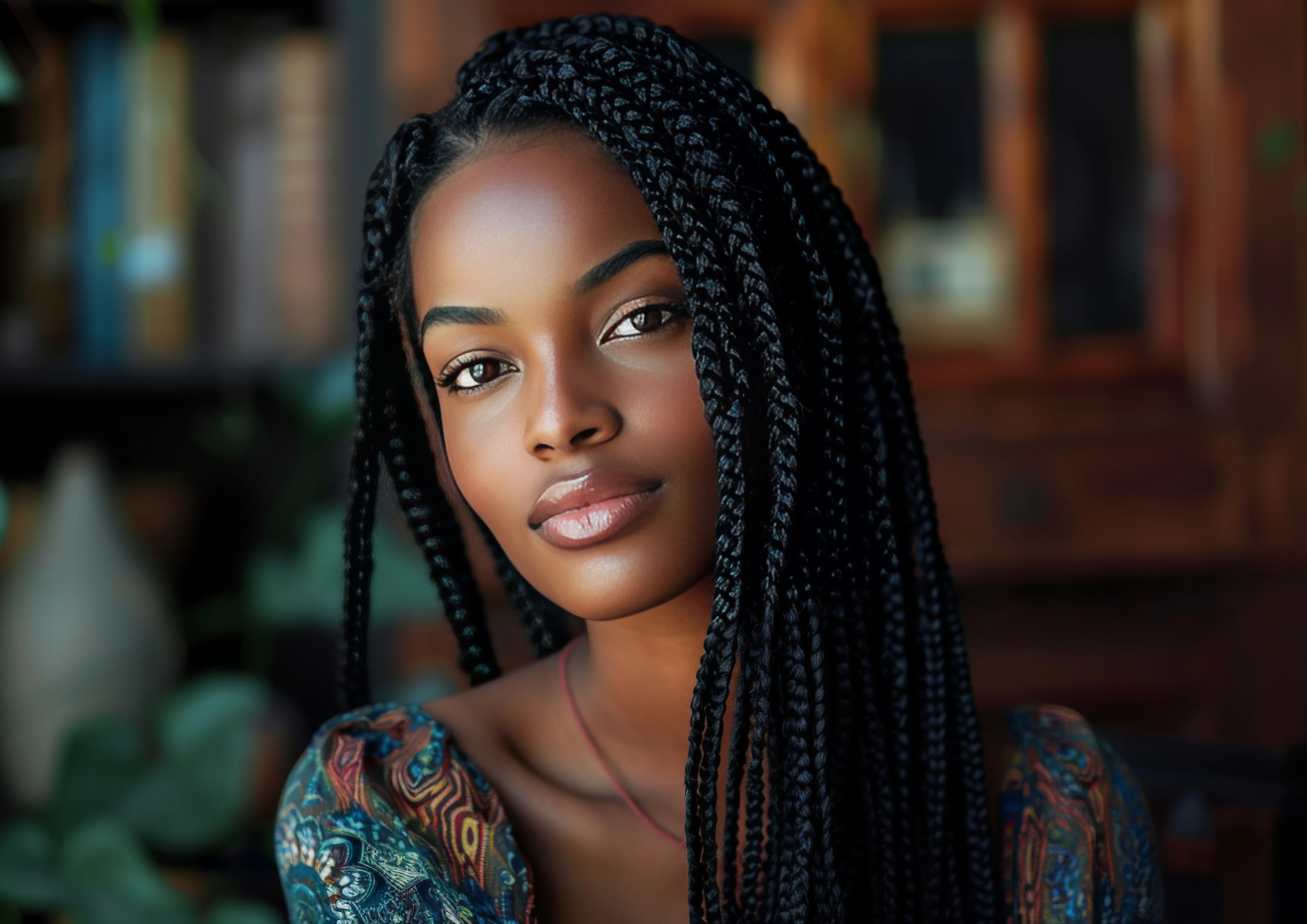 Man with beard in denim shirt